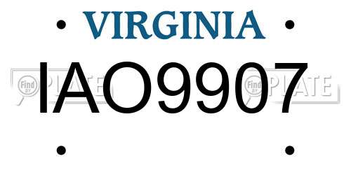 IAO9907 Virginia License Plate