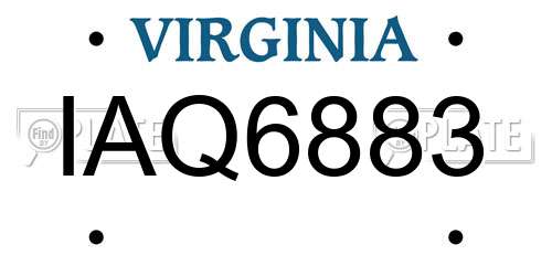 IAQ6883 Virginia License Plate