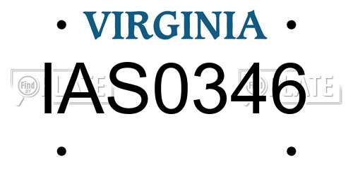 IAS0346 Virginia License Plate