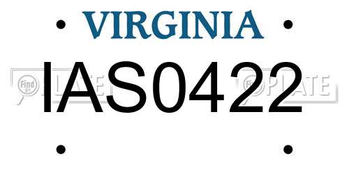 IAS0422 Virginia License Plate