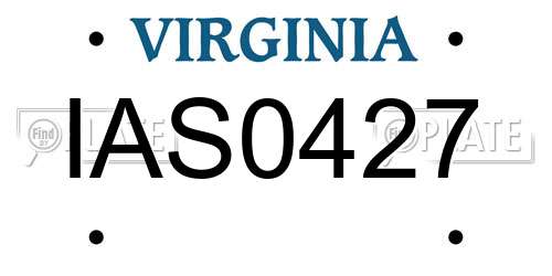 IAS0427 Virginia License Plate
