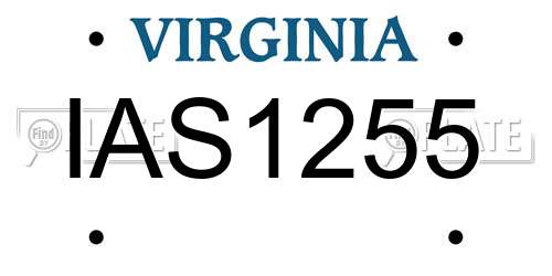 IAS1255 Virginia License Plate