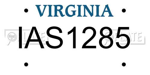 IAS1285 Virginia License Plate