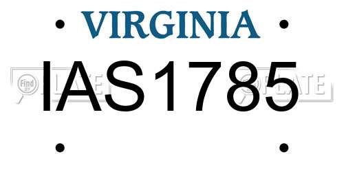 IAS1785 Virginia License Plate