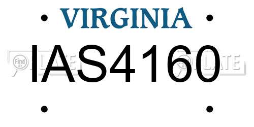 IAS4160 Virginia License Plate