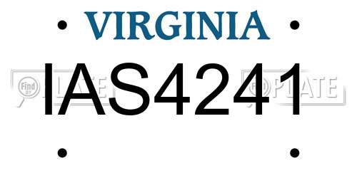 IAS4241 Virginia License Plate