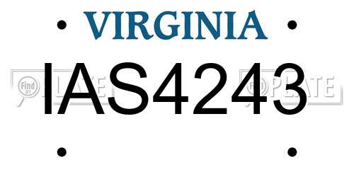 IAS4243 Virginia License Plate