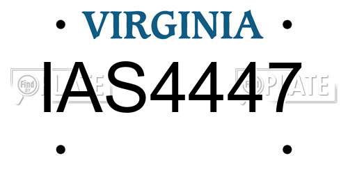 IAS4447 Virginia License Plate
