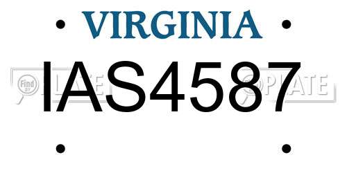 IAS4587 Virginia License Plate