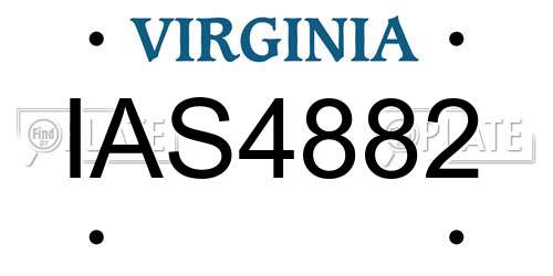 IAS4882 Virginia License Plate