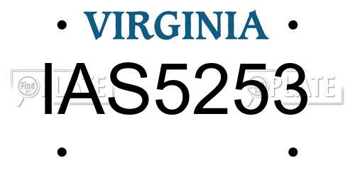 IAS5253 Virginia License Plate
