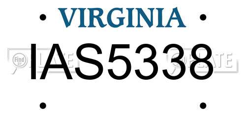 IAS5338 Virginia License Plate