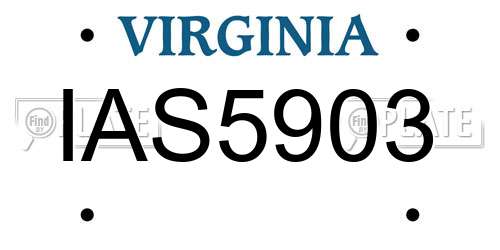 IAS5903 Virginia License Plate
