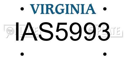 IAS5993 Virginia License Plate