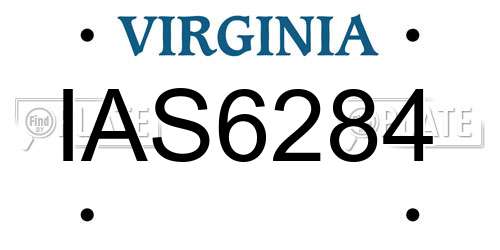 IAS6284 Virginia License Plate
