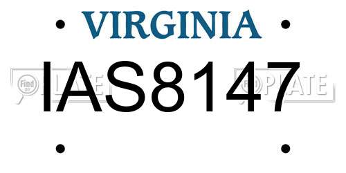 IAS8147 Virginia License Plate
