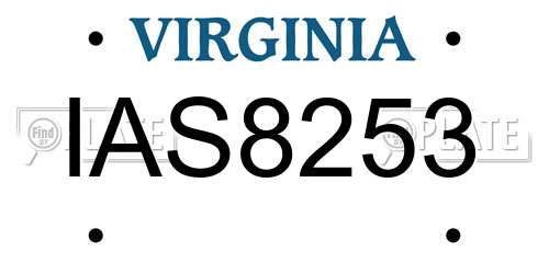 IAS8253 Virginia License Plate