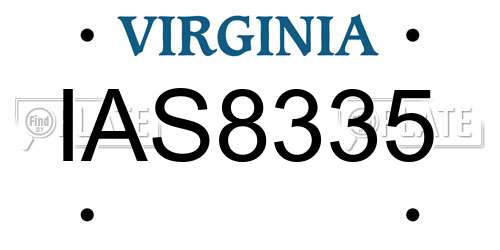 IAS8335 Virginia License Plate
