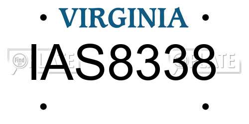 IAS8338 Virginia License Plate