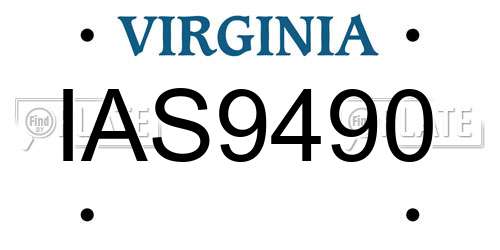 IAS9490 Virginia License Plate