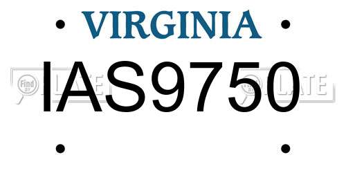 IAS9750 Virginia License Plate