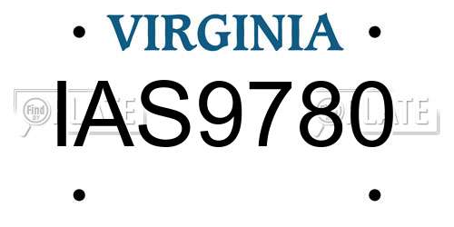 IAS9780 Virginia License Plate