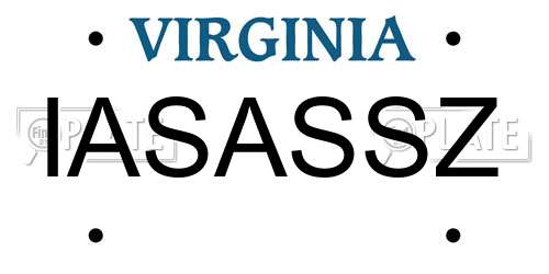IASASSZ Virginia License Plate