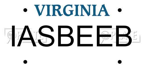 IASBEEB Virginia License Plate