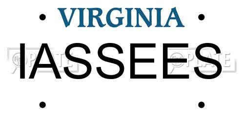IASSEES Virginia License Plate