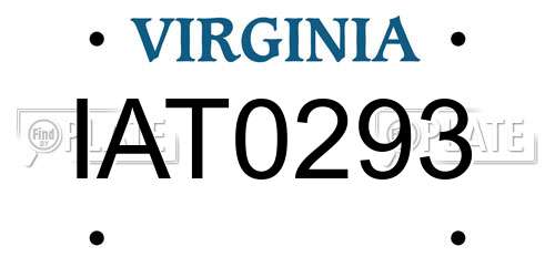 IAT0293 Virginia License Plate