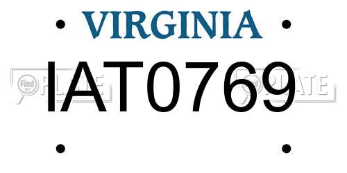 IAT0769 Virginia License Plate