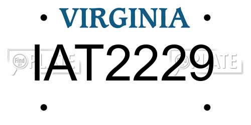 IAT2229 Virginia License Plate
