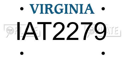 IAT2279 Virginia License Plate