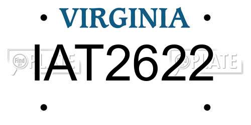 IAT2622 Virginia License Plate