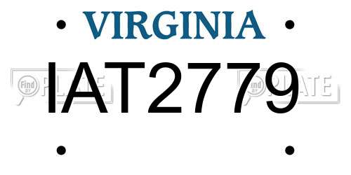IAT2779 Virginia License Plate