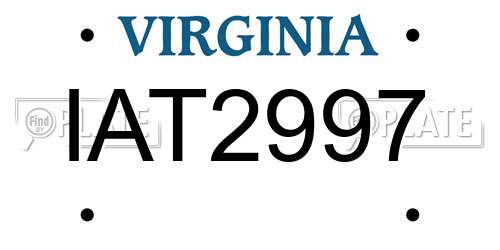IAT2997 Virginia License Plate