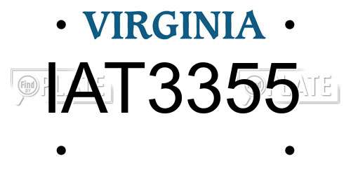 IAT3355 Virginia License Plate
