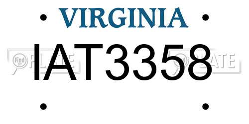 IAT3358 Virginia License Plate