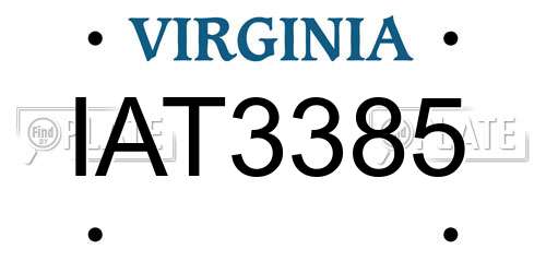 IAT3385 Virginia License Plate