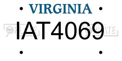 IAT4069 Virginia License Plate