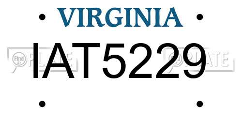 IAT5229 Virginia License Plate