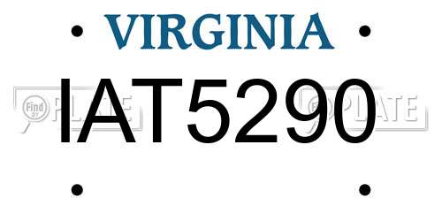 IAT5290 Virginia License Plate