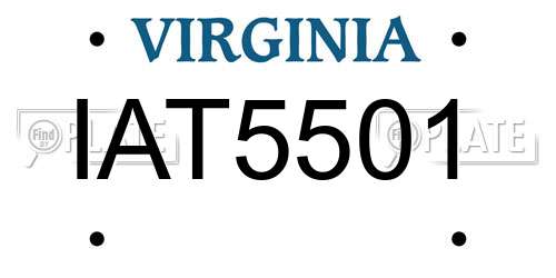 IAT5501 Virginia License Plate