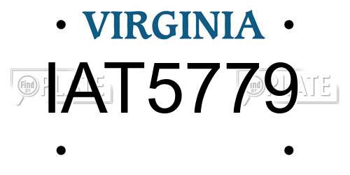 IAT5779 Virginia License Plate