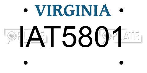 IAT5801 Virginia License Plate