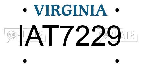 IAT7229 Virginia License Plate