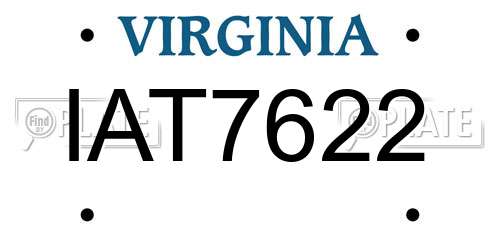 IAT7622 Virginia License Plate