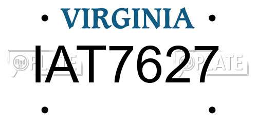 IAT7627 Virginia License Plate