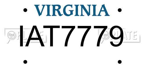 IAT7779 Virginia License Plate