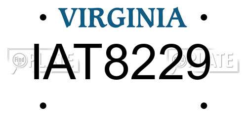 IAT8229 Virginia License Plate